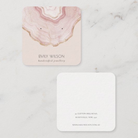 Goud, zwart Roos Goud, marmerbaar beeldscherm Vierkante Visitekaartje (Voorkant / Achterkant)