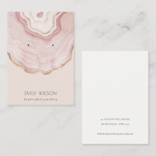 Goud, zwart Roos Goud, marmerbaar beeldscherm Visitekaartje (Voorkant / Achterkant)