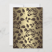 Goud & Zwart Roos & Tiara Verjaardagsuitnodiging Kaart (Achterkant)