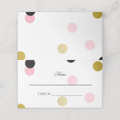 Goud Zwart & Roze Confetti Plaatskaartje (Buitenkant ongevouwen)