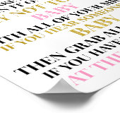 Goud Zwart Roze Confetti Zeg niet Baby spel teken Poster (Hoek)