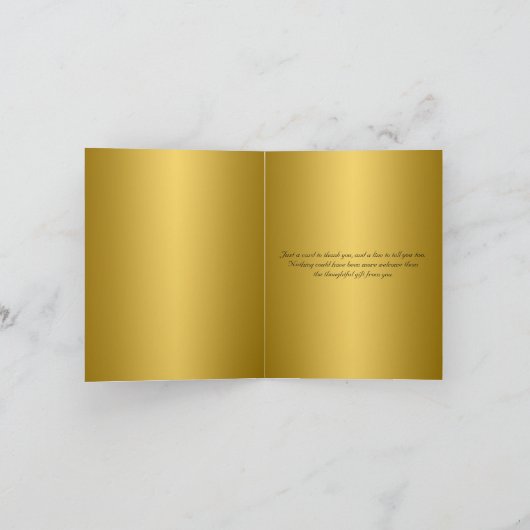 Goud Zwart Roze Kersenbloesem Bedankkaart (Binnen)