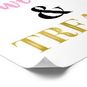 Goud Zwart Roze Sweets & Treats Dessert Tafel Poster (Hoek)