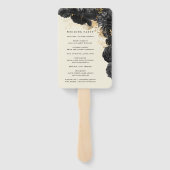 Goud Zwart Rozen Trouwprogramma Handwaaier (Achterkant)