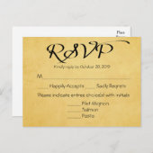  Goud & Zwart RSVP Wedding Party Reactie Uitnodiging Briefkaart (Voorkant / Achterkant)
