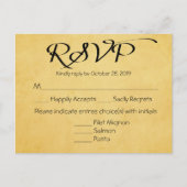  Goud & Zwart RSVP Wedding Party Reactie Uitnodiging Briefkaart (Voorkant)