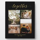 Goud & Zwart | Samen Familie Geschenk Foto Collage Fotoplaat (Voorkant)