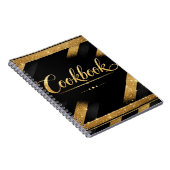 Goud Zwart Script Luxe Glitter Modern Chic Luxe Notitieboek (Rechterzijde)
