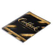 Goud Zwart Script Luxe Glitter Modern Chic Luxe Notitieboek (Linkerzijde)