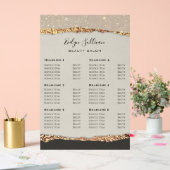 Goud Zwart Shimmer Papier Prijslijst Acryl Bord (Huwelijk)