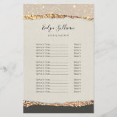 Goud zwart shimmer papier prijslijst flyer (Voorkant)