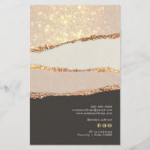 Goud zwart shimmer papier prijslijst flyer (Achterkant)