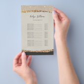 Goud zwart shimmer papier prijslijst flyer (Hand)