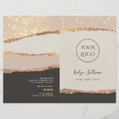 Goud zwart shimmer papier service menu brochure (Voorkant)