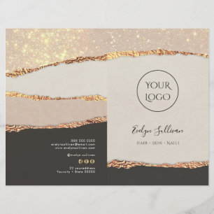Goud zwart shimmer papier service menu brochure
