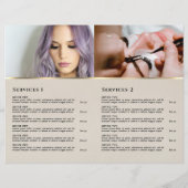 Goud zwart shimmer papier service menu brochure (Achterkant)