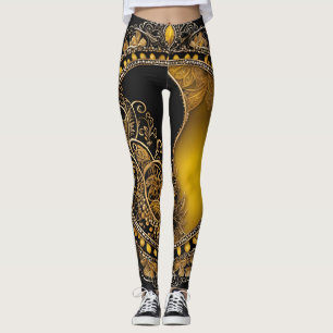 Goud & Zwart Shiny Pearl Baby AI kunst Leggings