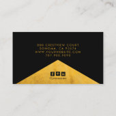 Goud Zwart Sieraden Designer Faux Goud Folie Rand Visitekaartje (Achterkant)