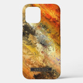 Goud Zwart Sinaasappel Abstract Patroon Gepersonal Case-Mate iPhone Case (Achterkant)