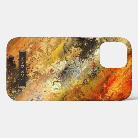 Goud Zwart Sinaasappel Abstract Patroon Gepersonal Case-Mate iPhone Case (Achterkant (horizontaal))