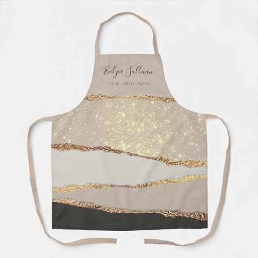 Goud zwart sjimmer papier — Schoonmaakmodel Schort (Voorkant)