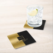 Goud & Zwart Slick geometrisch ontwerp Kartonnen Onderzetters (Insitu)