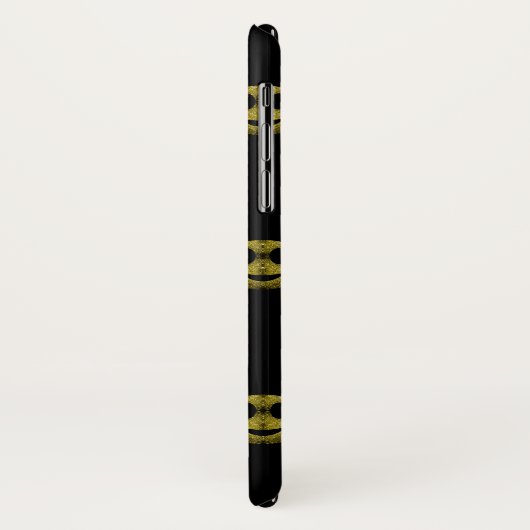 Goud zwart smileys poka dots patroon Monogram Case-Mate iPhone Case (Achterkant/links)