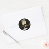 Goud Zwart Sparkle 50 & Fabulous Birthday Sticker (Envelop)