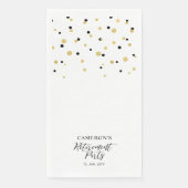 Goud & Zwart Stijlvol Script Confetti Cheers Party Servet (Voorkant)