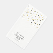 Goud & Zwart Stijlvol Script Confetti Cheers Party Servet (Hoek)
