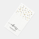 Goud & Zwart Stijlvol Script Confetti Juichend Fee Servet (Hoek)