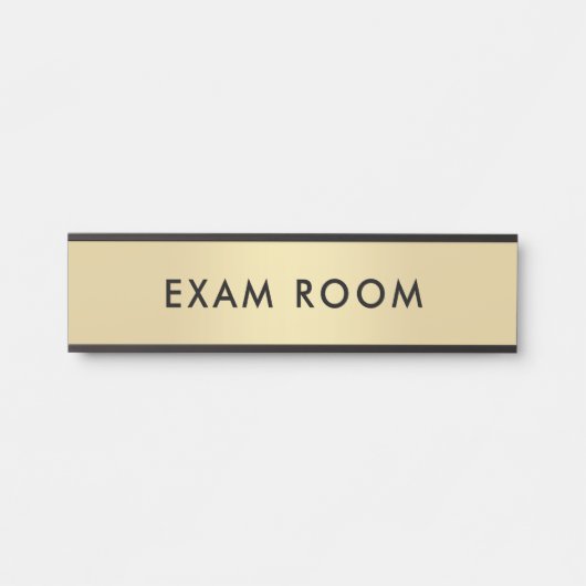 Goud Zwart  Tekst Sjabloon Examenkamer Deurbordje (Voorkant)