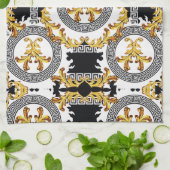 Goud zwart theedoek (Gevouwen)