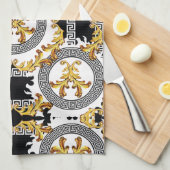 Goud zwart theedoek (Quarter Fold)