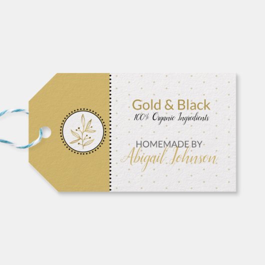 Goud & Zwart Thuisgemaakte Bad & Lichaam Label | L Cadeaulabel (Achterkant Horizontaal)