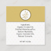 Goud & Zwart Thuisgemaakte Bad & Lichaam Label | T (Achterkant)