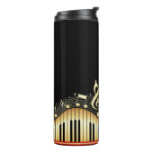 Goud & zwart toetsenbord met monogram thermosbeker (Gedraaid links)