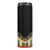 Goud & zwart toetsenbord met monogram thermosbeker (Achterkant)