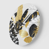 Goud, zwart tropisch plant: luxe. grote klok (Hoek)