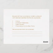 Goud Zwart Trouwmonogram crest Maaltijdselectie Folie Feestdagen Briefkaart (Achterkant)