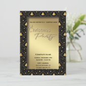 Goud zwart typografie zakelijk kerstfeest kaart (Staand voorkant)