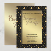 Goud zwart typografie zakelijk kerstfeest kaart (Voorkant / Achterkant)