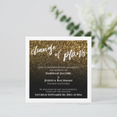 Goud Zwart Uitstel Huwelijk Kaart (Staand voorkant)