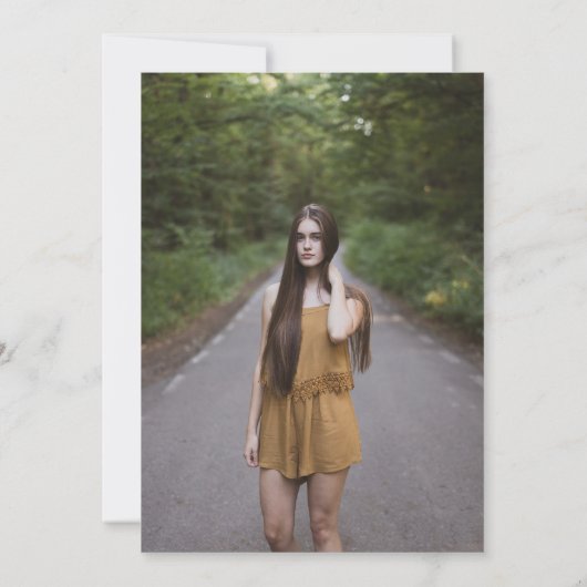 Goud Zwart Verpleegster Foto Ze Deed Het Afstudere Kaart (Achterkant)