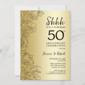 Goud Zwart Verrassing 50ste Verjaardag Kaart (Voorkant)