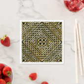 Goud Zwart Vierkant Vormen Keltisch Knotwork Patro Servetten (Insitu)