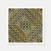 Goud Zwart Vierkant Vormen Keltisch Knotwork Patro Servetten (Voorkant)