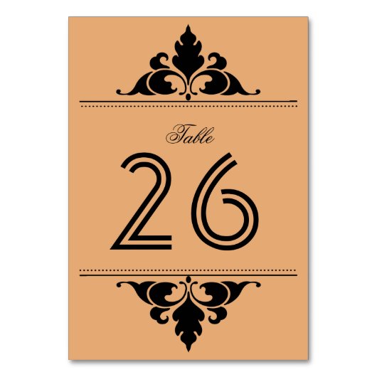 Goud Zwart Vintage Modern Art Deco Tafelnummer (Voorkant)