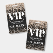 Goud Zwart VIP Evenement Badge (Voor- en achterkant)