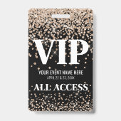 Goud Zwart VIP Evenement Badge (Achterkant)